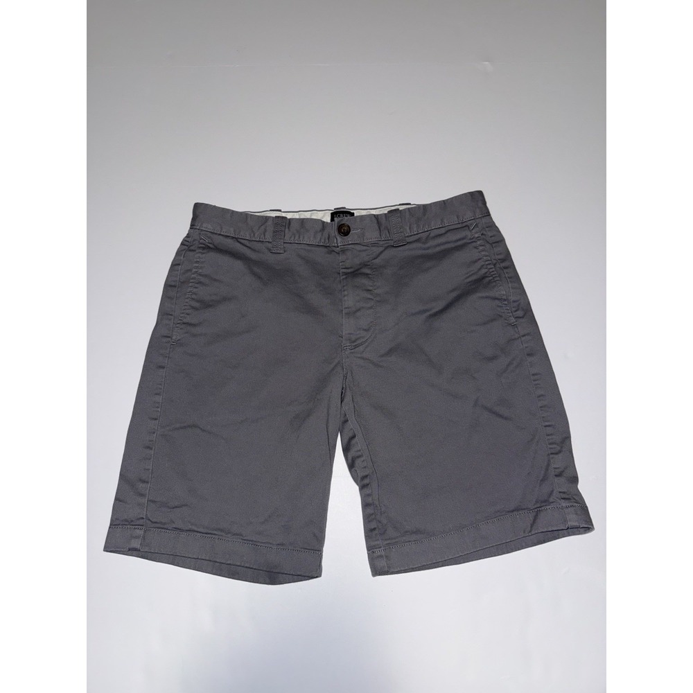 J Crew Men 30 Chino Shorts Gray Casual Flat Front Preppy Minimalist 9" inseam